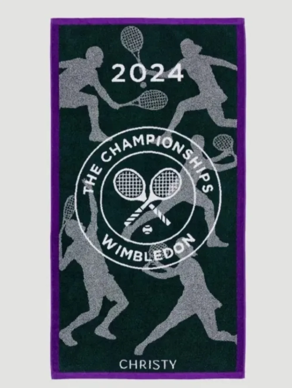 Wimbledon 2024 Christy Championship Towel NEW 100% Hygro Cotton 70 X 133 cm